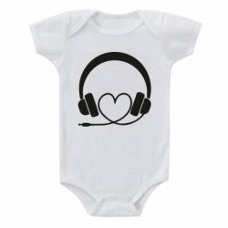 Детский бодик Headphones and heart - PrintSalon