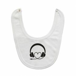 Слюнявчик  Headphones and heart - PrintSalon