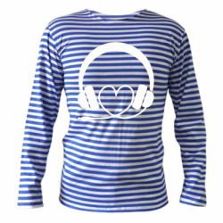 Тельняшка с длинным рукавом Headphones and heart - PrintSalon