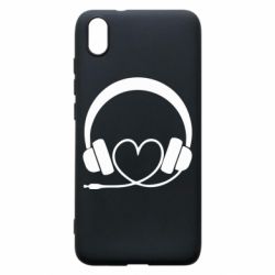 Чехол для Xiaomi Redmi 7A Headphones and heart - PrintSalon