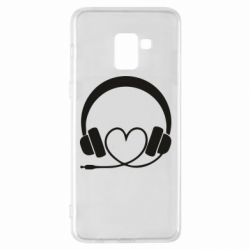 Чехол для Samsung A8+ 2018 Headphones and heart - PrintSalon