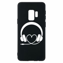 Чехол для Samsung S9 Headphones and heart - PrintSalon