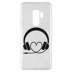 Чехол для Samsung S9+ Headphones and heart - PrintSalon