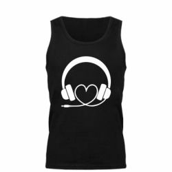 Мужская майка Headphones and heart - PrintSalon