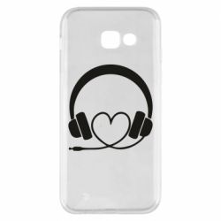 Чехол для Samsung A5 2017 Headphones and heart - PrintSalon