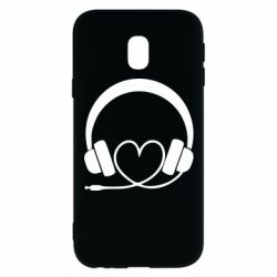 Чехол для Samsung J3 2017 Headphones and heart - PrintSalon