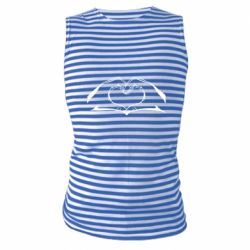 Майка-тельняшка Heart from hands - PrintSalon