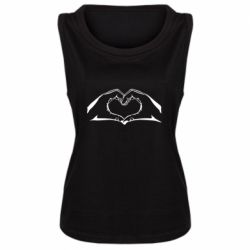 Женская майка Heart from hands - PrintSalon