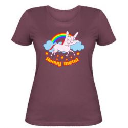 Женская футболка Heavy metal unicorn - PrintSalon