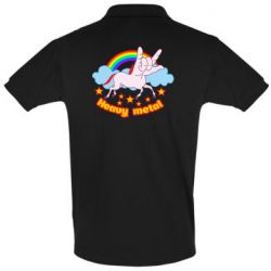 Мужское поло Heavy metal unicorn - PrintSalon