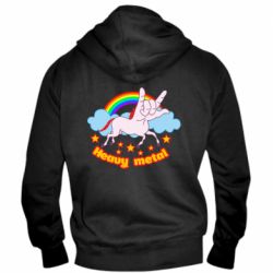 Мужское худи на молнии Heavy metal unicorn - PrintSalon