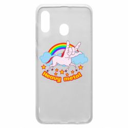 Чехол для Samsung A20 Heavy metal unicorn - PrintSalon