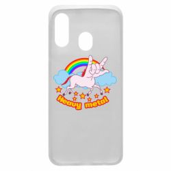 Чехол для Samsung A40 Heavy metal unicorn - PrintSalon