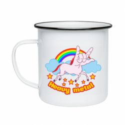 Кружка эмалированная Heavy metal unicorn - PrintSalon