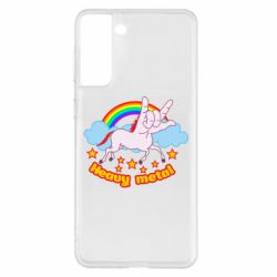 Чехол для Samsung S21+ Heavy metal unicorn - PrintSalon