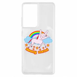 Чехол для Samsung S21 Ultra Heavy metal unicorn - PrintSalon