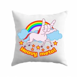 Подушка Heavy metal unicorn - PrintSalon