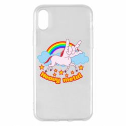 Чехол для iPhone X/Xs Heavy metal unicorn - PrintSalon