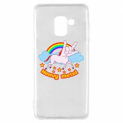 Чехол для Samsung A8 2018 Heavy metal unicorn - PrintSalon