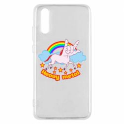 Чехол для Huawei P20 Heavy metal unicorn - PrintSalon