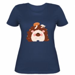 Женская футболка Hedgehog with mushrooms - PrintSalon