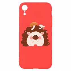 Чехол для iPhone XR Hedgehog with mushrooms - PrintSalon