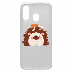 Чехол для Samsung A40 Hedgehog with mushrooms - PrintSalon