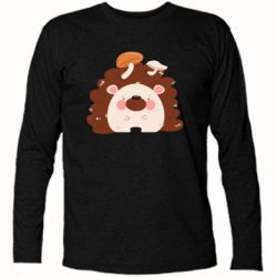 Футболка с длинным рукавом Hedgehog with mushrooms - PrintSalon