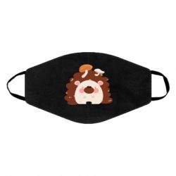 Маска многоразовая Hedgehog with mushrooms - PrintSalon