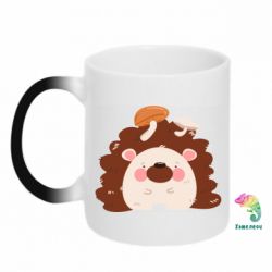 Чашка-хамелеон Hedgehog with mushrooms - PrintSalon