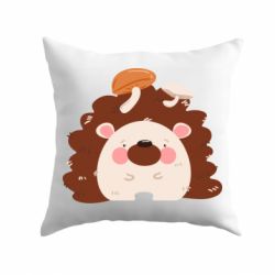 Подушка Hedgehog with mushrooms - PrintSalon
