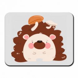 Коврик для мыши Hedgehog with mushrooms - PrintSalon