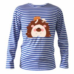 Тельняшка с длинным рукавом Hedgehog with mushrooms - PrintSalon
