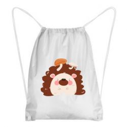 Рюкзак-мешок Hedgehog with mushrooms - PrintSalon
