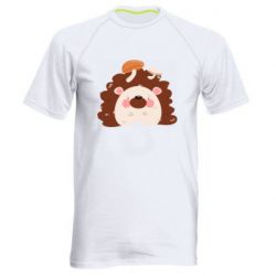 Мужская футболка для спорта Hedgehog with mushrooms - PrintSalon