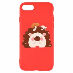 Чехол для iPhone 7 Hedgehog with mushrooms - PrintSalon
