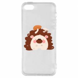 Чехол для iPhone5/5S/SE Hedgehog with mushrooms - PrintSalon
