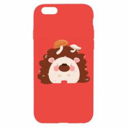 Чехол для iPhone 6/6S Hedgehog with mushrooms - PrintSalon
