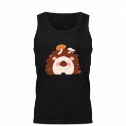 Мужская майка Hedgehog with mushrooms - PrintSalon