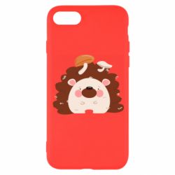 Чехол для iPhone 8 Hedgehog with mushrooms - PrintSalon