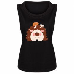 Женская майка Hedgehog with mushrooms - PrintSalon