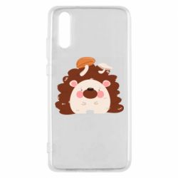 Чехол для Huawei P20 Hedgehog with mushrooms - PrintSalon