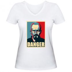 Женская футболка с V-образным вырезом Heisenberg Danger - PrintSalon