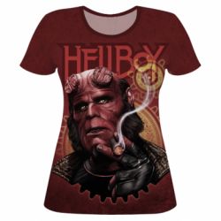 Женская футболка 3D Hellboy and cigarette - PrintSalon