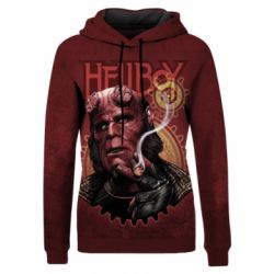 Жіноче 3D худі Hellboy and cigarette-PrintSalon Жіноче 3D худі Hellboy and cigarette