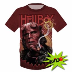 Детская 3D футболка Hellboy and cigarette - PrintSalon