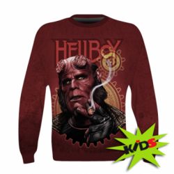 Детский 3D свитшот Hellboy and cigarette - PrintSalon
