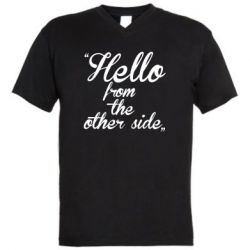 Мужская футболка  с V-образным вырезом Hello from the other side - PrintSalon
