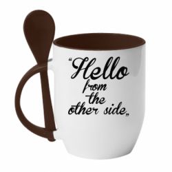 Чашка с ложкой Hello from the other side - PrintSalon