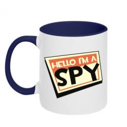 Чашка двухцветная 320ml Hello i'm a spy - PrintSalon